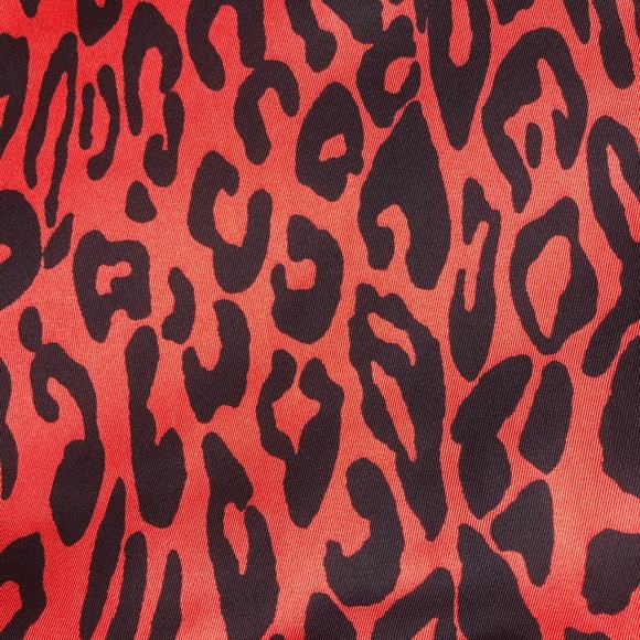Zara Red Leopard Animal Print Midi Dress - Picture 8 of 8